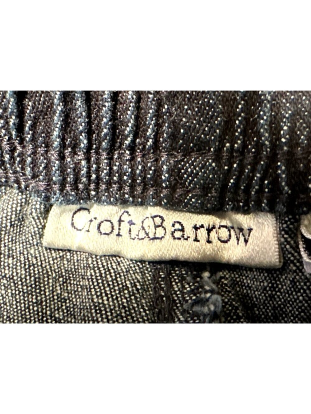 Croft Barrow 16P Blue Denim Capri Stretch Casual Relaxed Fit Jean Grandmacore - Picture 4 of 7